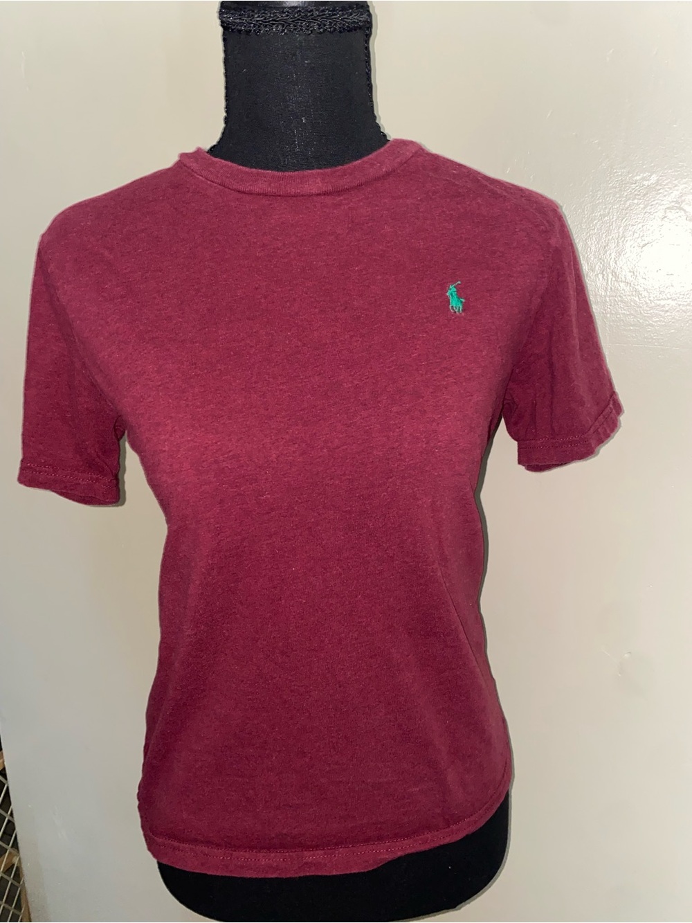 Polo by Ralph Lauren Short Sleeve Crew Tee - Burgundy with Green Pony